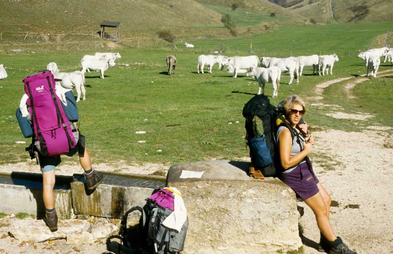 Rast am Brunnen des Val di Tazza