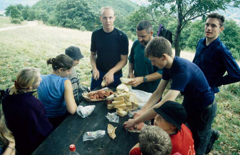 Picknick-Pause auf dem E1